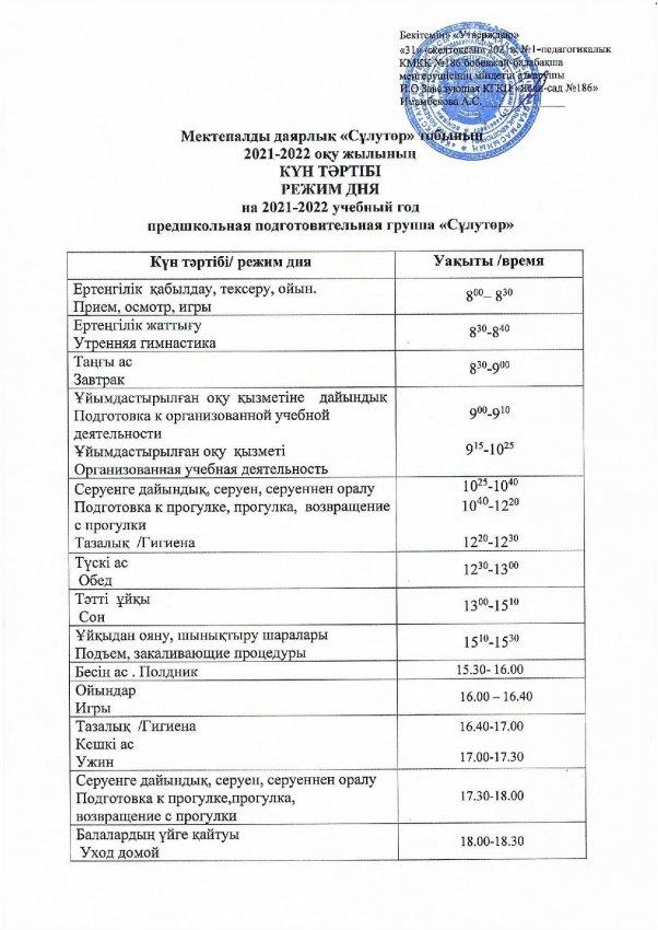 Группа предшкольной подготовки "Сұлутөр"